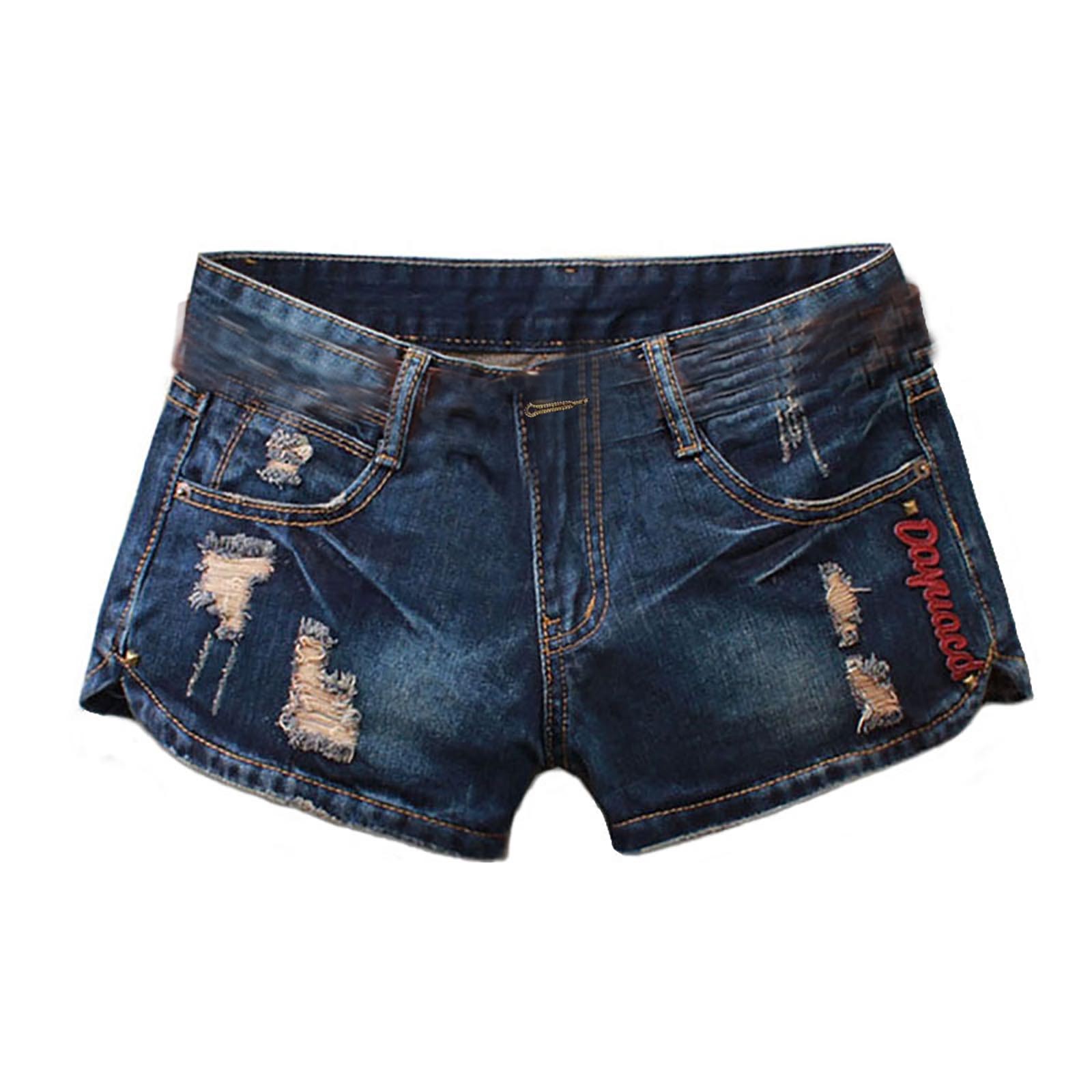 Women's Stretch Fit Shorts Punk Large Broken Letter Loose Slim Denim Casual Lightweight Short Fashion Basic Dailywear Clothe Comfy Inseam Running Gym Soft Shorts